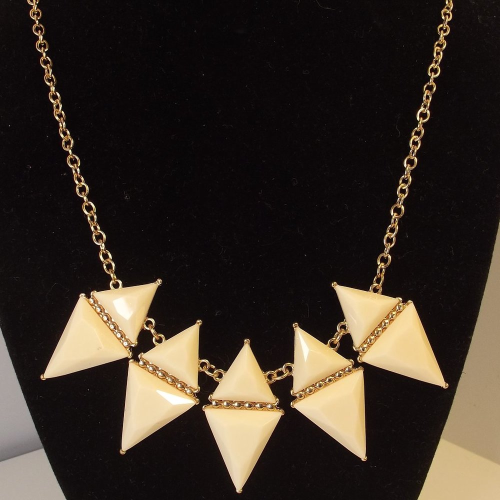 Vera Wang Cream Enamel Pennant Shaped Charm Necklace